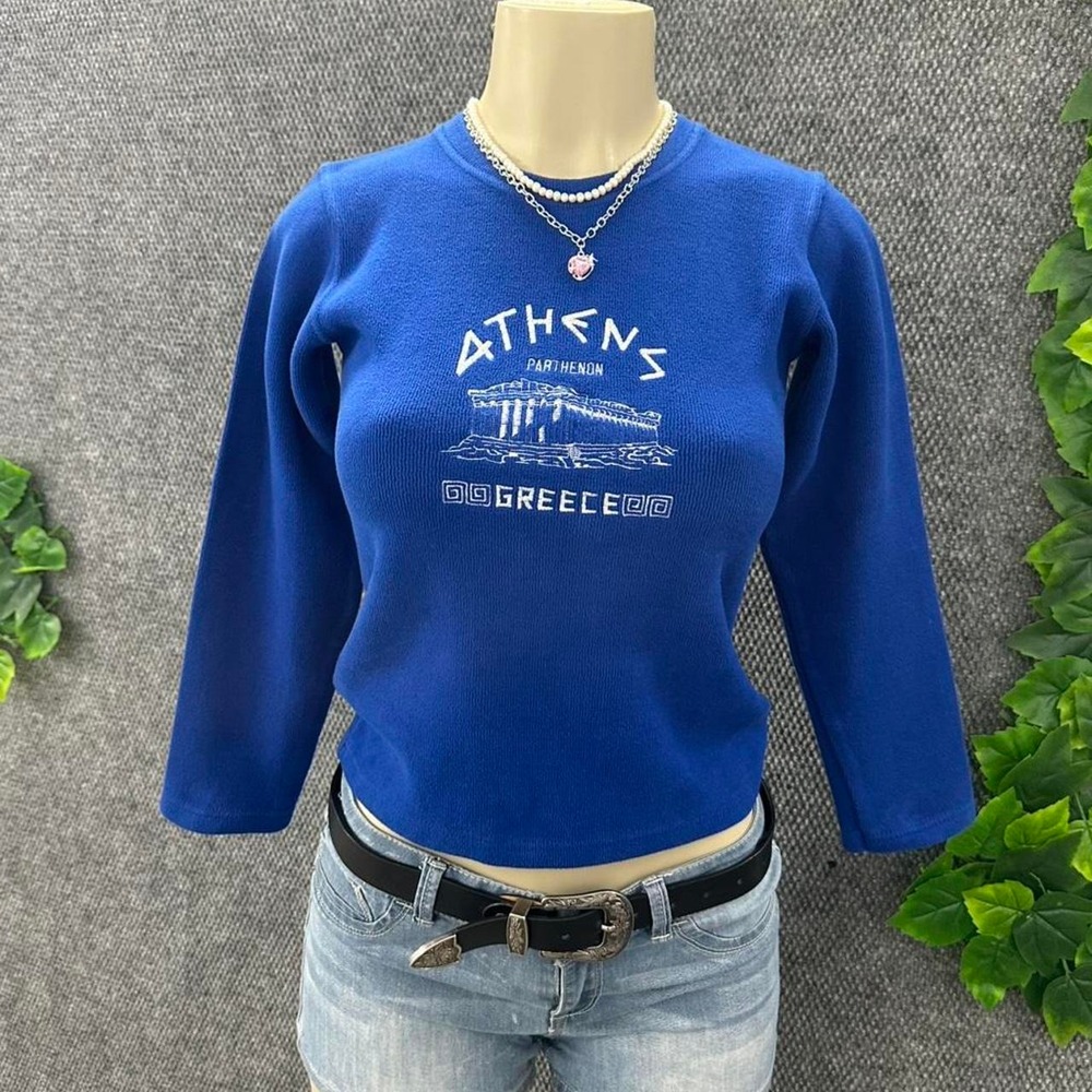 Y2K Athens Greece Thermal Long Sleeve Top